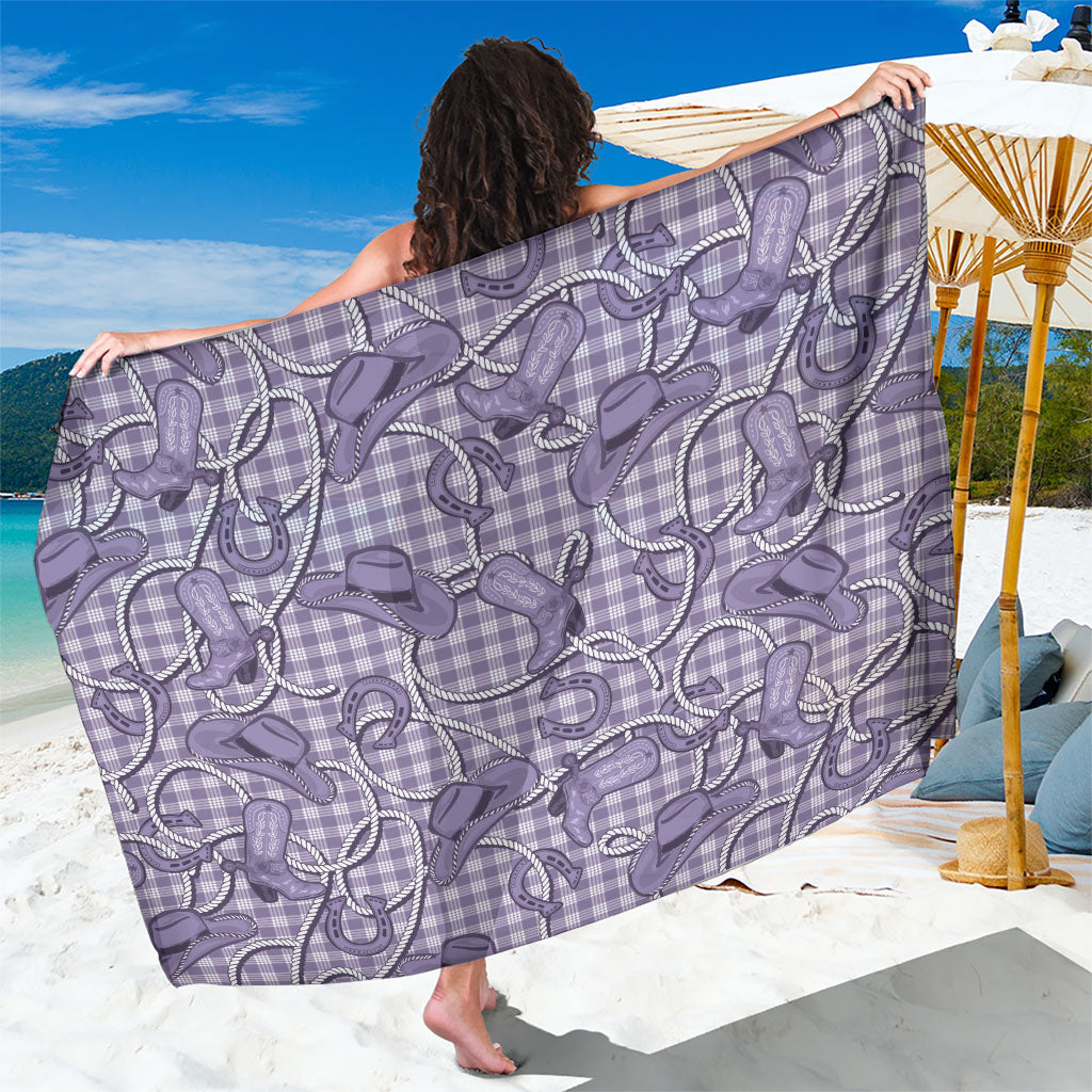 Purple Hawaii Palaka Cowboy Sarong Hawaiian Paniolo Festival Spirit LT19 One Size 44 x 66 inches Purple - Polynesian Pride