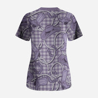 Purple Hawaii Palaka Cowboy Scrub Top Hawaiian Paniolo Festival Spirit LT19 - Polynesian Pride