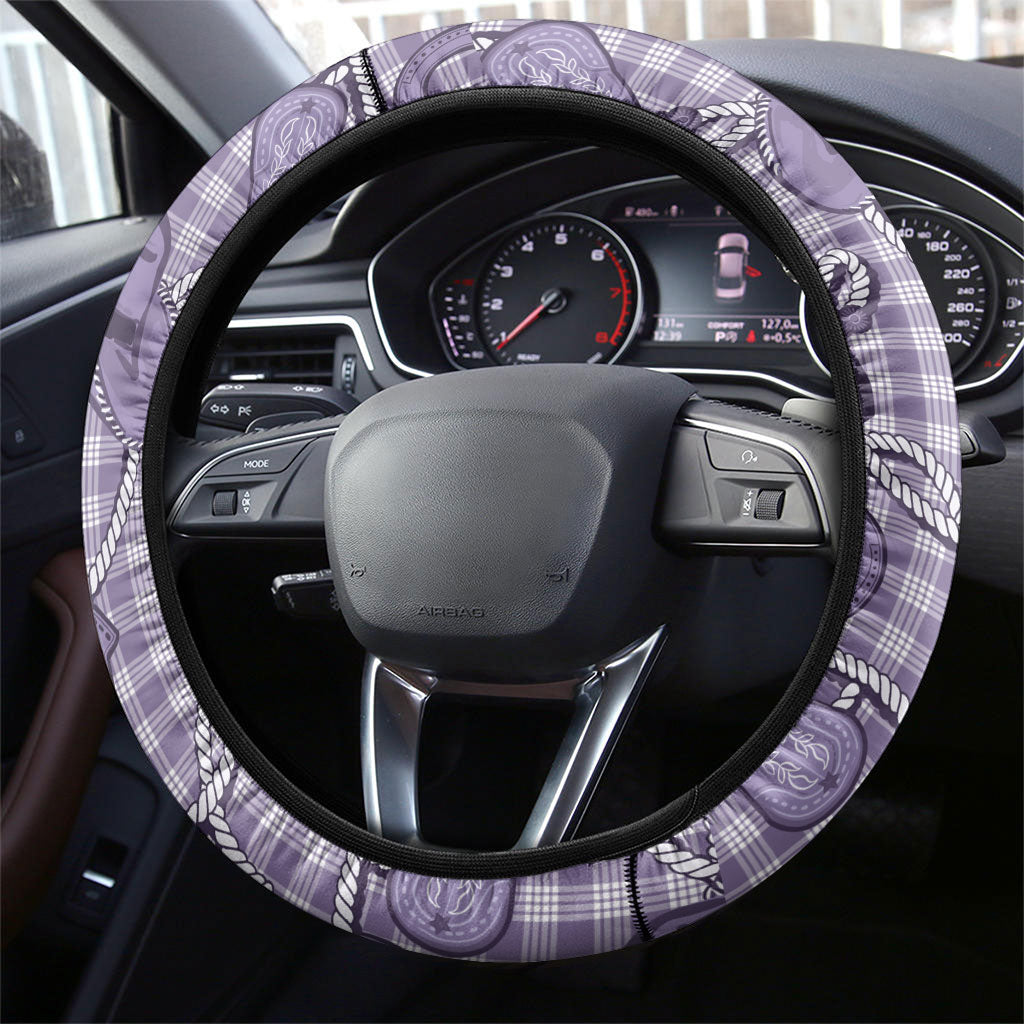 Purple Hawaii Palaka Cowboy Steering Wheel Cover Hawaiian Paniolo Festival Spirit LT19 - Polynesian Pride