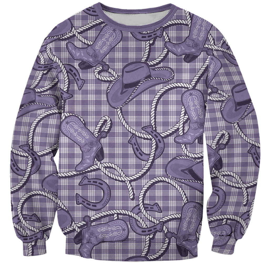 Purple Hawaii Palaka Cowboy Sweatshirt Hawaiian Paniolo Festival Spirit LT19 Unisex Purple - Polynesian Pride