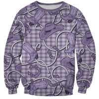 Purple Hawaii Palaka Cowboy Sweatshirt Hawaiian Paniolo Festival Spirit LT19 Unisex Purple - Polynesian Pride