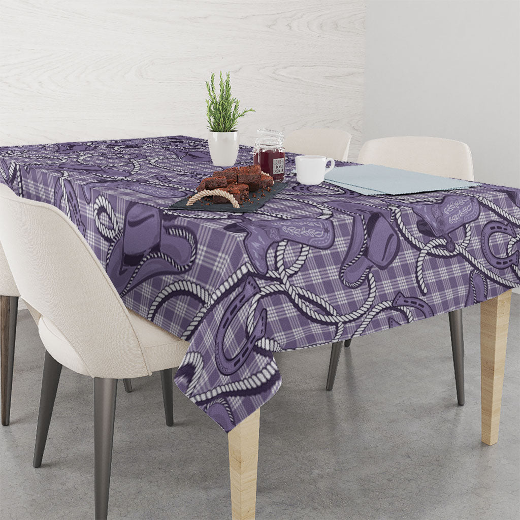 Purple Hawaii Palaka Cowboy Tablecloth Hawaiian Paniolo Festival Spirit LT19 - Polynesian Pride