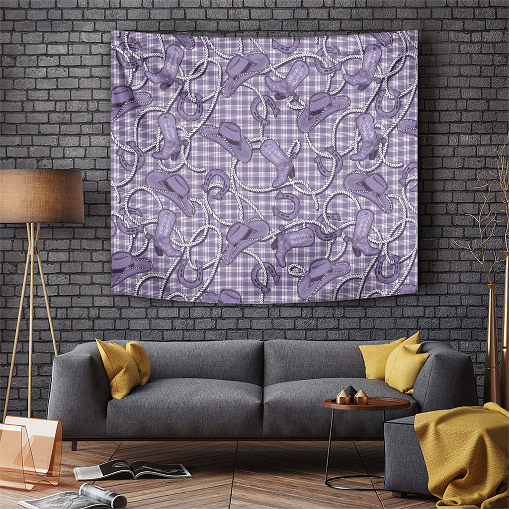 Purple Hawaii Palaka Cowboy Tapestry Hawaiian Paniolo Festival Spirit LT19 Purple - Polynesian Pride