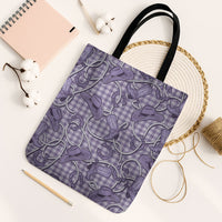 Purple Hawaii Palaka Cowboy Tote Bag Hawaiian Paniolo Festival Spirit LT19 Black Strap One Size Purple - Polynesian Pride