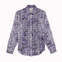 Purple Hawaii Palaka Cowboy Women Casual Shirt Hawaiian Paniolo Festival Spirit LT19 - Polynesian Pride