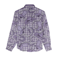 Purple Hawaii Palaka Cowboy Women Casual Shirt Hawaiian Paniolo Festival Spirit LT19 - Polynesian Pride