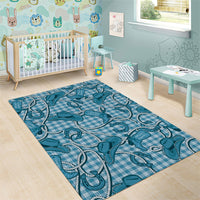 Blue Hawaii Palaka Cowboy Area Rug Hawaiian Paniolo Festival Spirit LT19 - Polynesian Pride