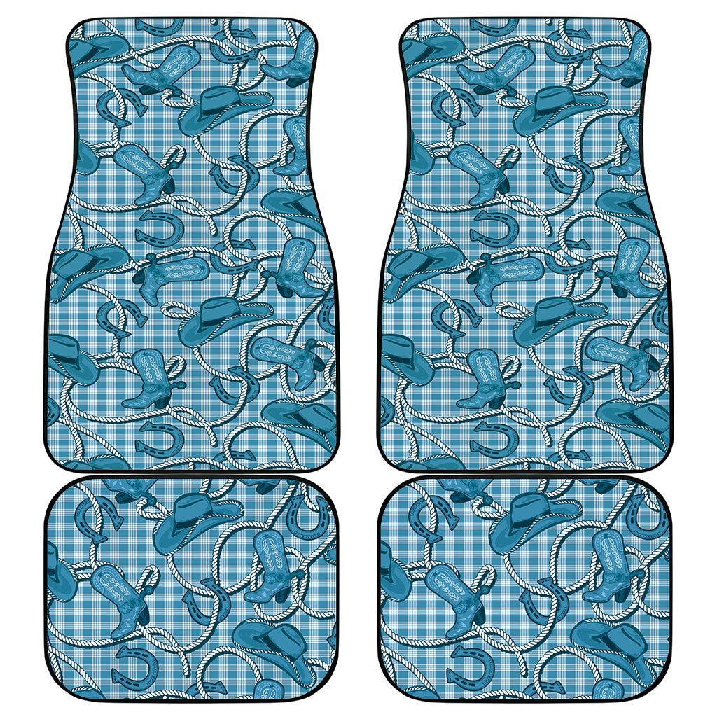 Blue Hawaii Palaka Cowboy Car Mats Hawaiian Paniolo Festival Spirit LT19 - Polynesian Pride