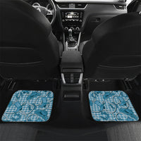 Blue Hawaii Palaka Cowboy Car Mats Hawaiian Paniolo Festival Spirit LT19 Set 2pcs - Back Blue - Polynesian Pride