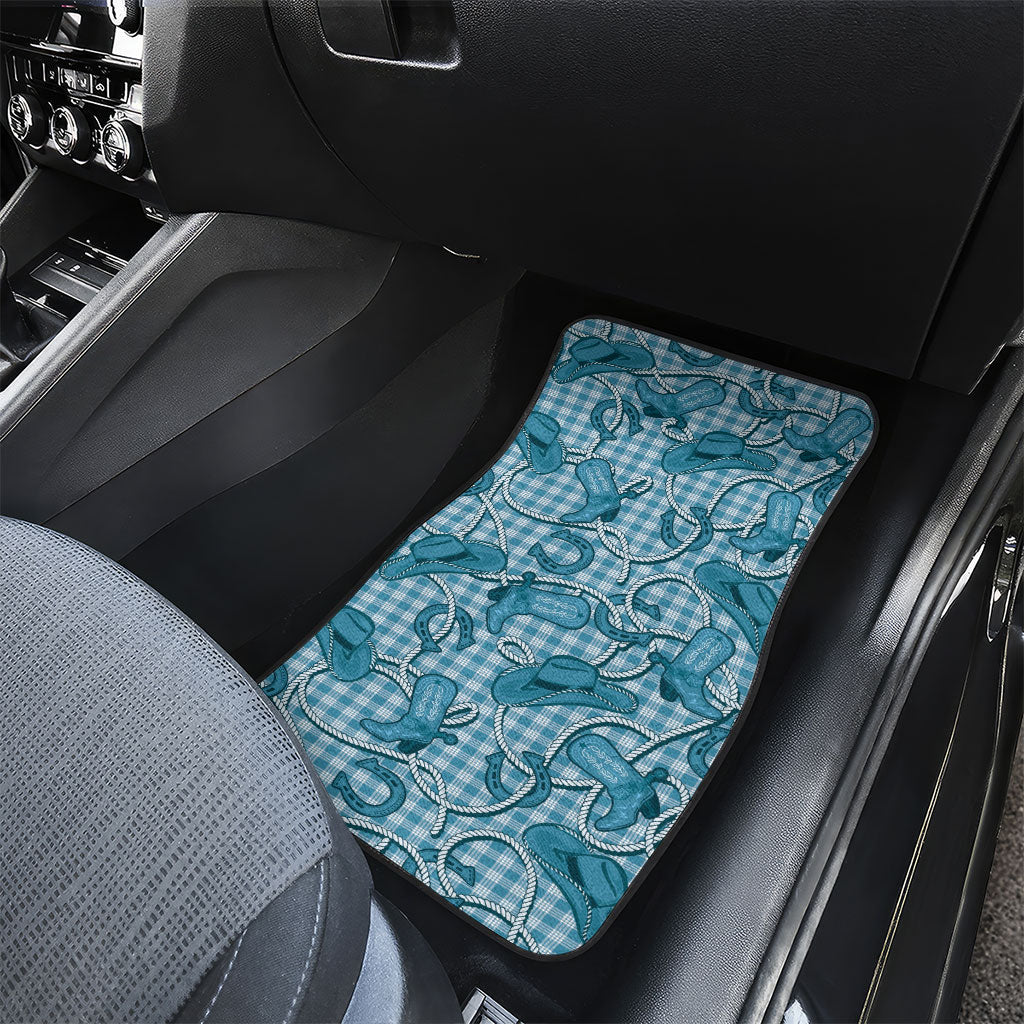 Blue Hawaii Palaka Cowboy Car Mats Hawaiian Paniolo Festival Spirit LT19 - Polynesian Pride
