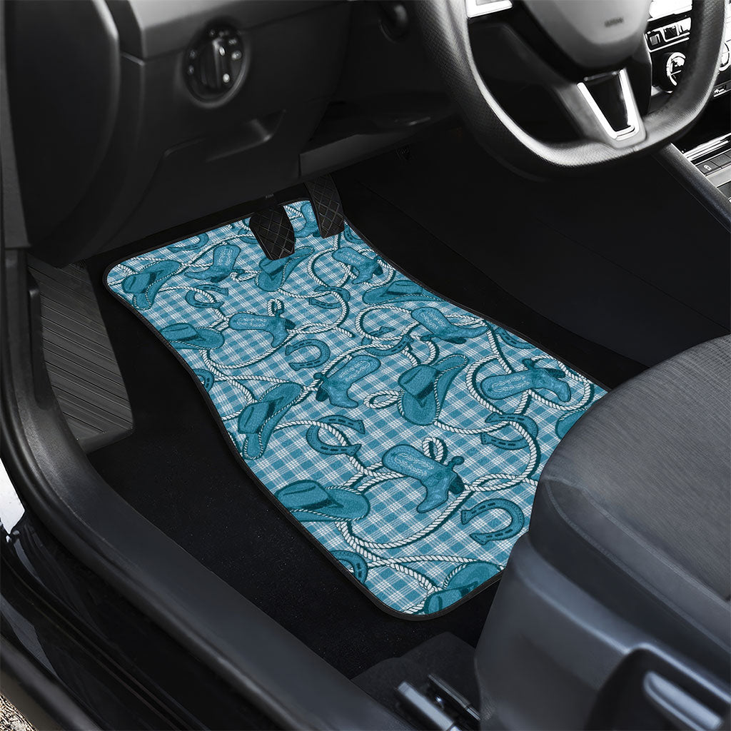 Blue Hawaii Palaka Cowboy Car Mats Hawaiian Paniolo Festival Spirit LT19 - Polynesian Pride