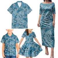 Blue Hawaii Palaka Cowboy Family Matching Puletasi and Hawaiian Shirt Hawaiian Paniolo Festival Spirit LT19 - Polynesian Pride
