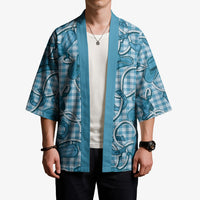 Blue Hawaii Palaka Cowboy Kimono Hawaiian Paniolo Festival Spirit LT19 - Polynesian Pride