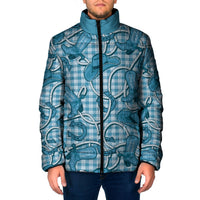 Blue Hawaii Palaka Cowboy Padded Jacket Hawaiian Paniolo Festival Spirit LT19 Men Blue - Polynesian Pride