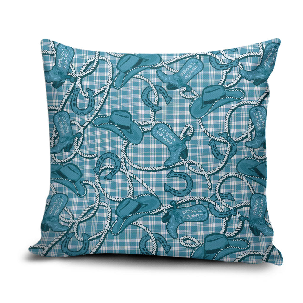 Blue Hawaii Palaka Cowboy Pillow Cover Hawaiian Paniolo Festival Spirit LT19 Blue - Polynesian Pride