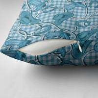 Blue Hawaii Palaka Cowboy Pillow Cover Hawaiian Paniolo Festival Spirit LT19 - Polynesian Pride