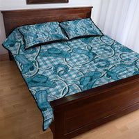 Blue Hawaii Palaka Cowboy Quilt Bed Set Hawaiian Paniolo Festival Spirit LT19 - Polynesian Pride