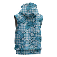 Blue Hawaii Palaka Cowboy Sleeveless Hoodie Hawaiian Paniolo Festival Spirit LT19 - Polynesian Pride