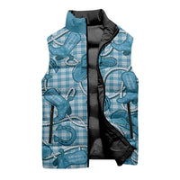 Blue Hawaii Palaka Cowboy Sleeveless Puffer Jacket Hawaiian Paniolo Festival Spirit LT19 - Polynesian Pride