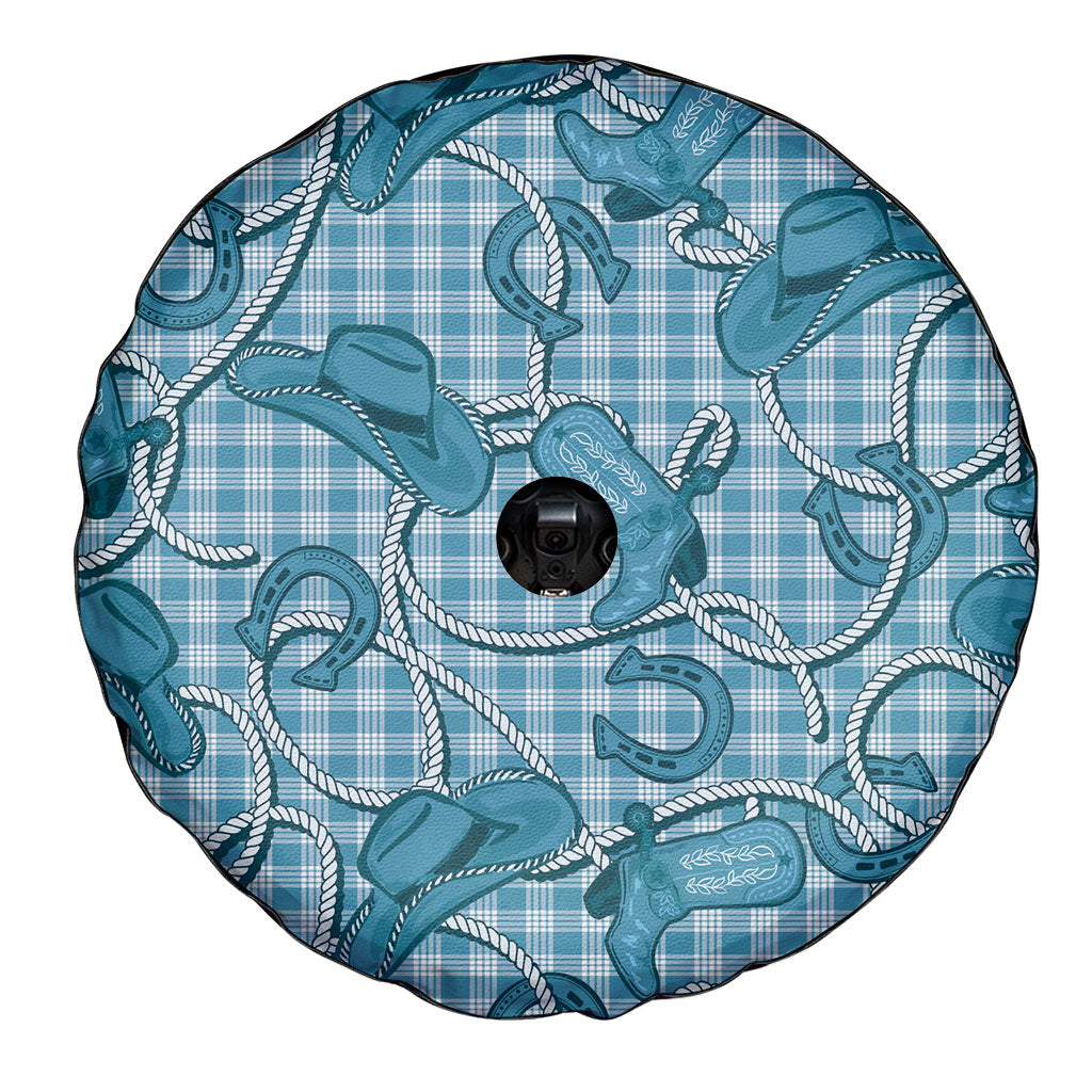 Blue Hawaii Palaka Cowboy Spare Tire Cover Hawaiian Paniolo Festival Spirit LT19 - Polynesian Pride