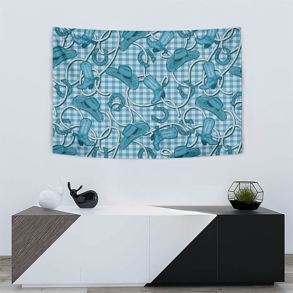 Blue Hawaii Palaka Cowboy Tapestry Hawaiian Paniolo Festival Spirit LT19 - Polynesian Pride