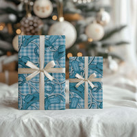 Blue Hawaii Palaka Cowboy Wrapping Paper Hawaiian Paniolo Festival Spirit LT19 - Polynesian Pride