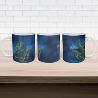 New Zealand Takahe Personalised Ceramic Mug Silver Fern Galaxy Polynesian Pattern