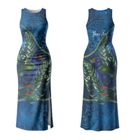 New Zealand Takahe Personalised Couples Matching Tank Maxi Dress and Hawaiian Shirt Silver Fern Galaxy Polynesian Pattern LT22