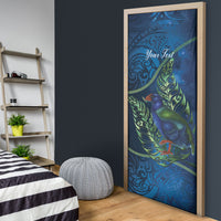 New Zealand Takahe Personalised Door Cover Silver Fern Galaxy Polynesian Pattern LT22 - Polynesian Pride