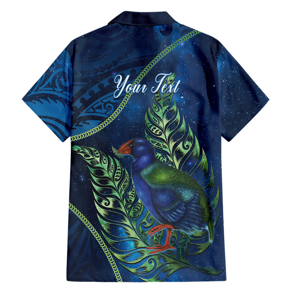 New Zealand Takahe Personalised Family Matching Off Shoulder Maxi Dress and Hawaiian Shirt Silver Fern Galaxy Polynesian Pattern