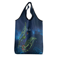 New Zealand Takahe Personalised Grocery Bag Silver Fern Galaxy Polynesian Pattern LT22 - Polynesian Pride