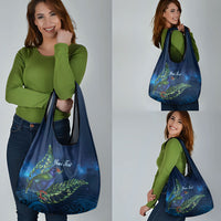 New Zealand Takahe Personalised Grocery Bag Silver Fern Galaxy Polynesian Pattern LT22 - Polynesian Pride