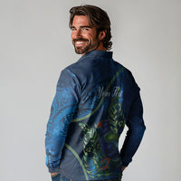 New Zealand Takahe Personalised Long Sleeve Polo Shirt Silver Fern Galaxy Polynesian Pattern LT22 - Polynesian Pride