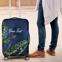 New Zealand Takahe Personalised Luggage Cover Silver Fern Galaxy Polynesian Pattern