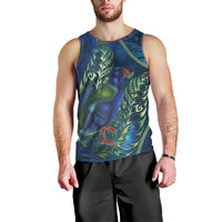 New Zealand Takahe Personalised Men Tank Top Silver Fern Galaxy Polynesian Pattern