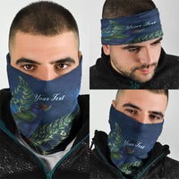 New Zealand Takahe Personalised Neck Gaiter Silver Fern Galaxy Polynesian Pattern
