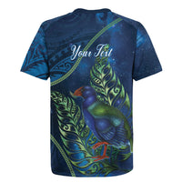 New Zealand Takahe Personalised Rugby Jersey Silver Fern Galaxy Polynesian Pattern LT22 - Polynesian Pride