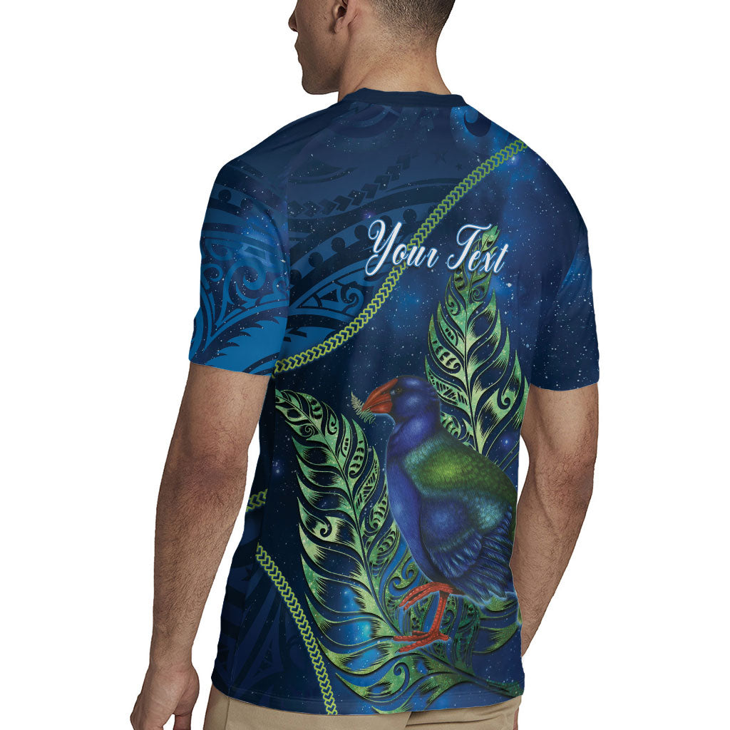 New Zealand Takahe Personalised Rugby Jersey Silver Fern Galaxy Polynesian Pattern LT22 - Polynesian Pride