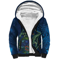 New Zealand Takahe Personalised Sherpa Hoodie Silver Fern Galaxy Polynesian Pattern LT22 Unisex Blue - Polynesian Pride