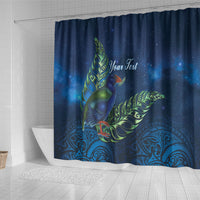 New Zealand Takahe Personalised Shower Curtain Silver Fern Galaxy Polynesian Pattern LT22 - Polynesian Pride