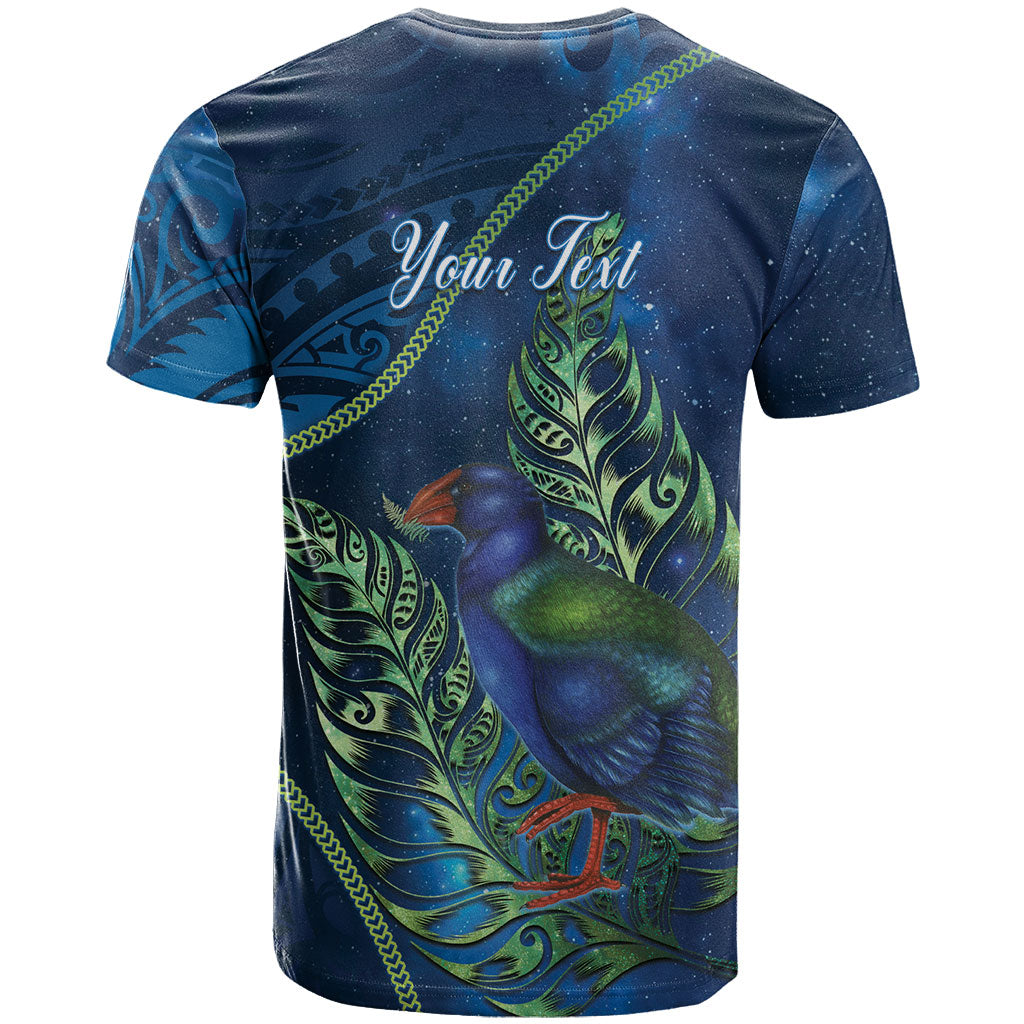 New Zealand Takahe Personalised T Shirt Silver Fern Galaxy Polynesian Pattern LT22 - Polynesian Pride