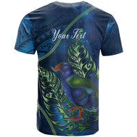 New Zealand Takahe Personalised T Shirt Silver Fern Galaxy Polynesian Pattern LT22 - Polynesian Pride