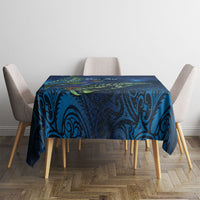 New Zealand Takahe Personalised Tablecloth Silver Fern Galaxy Polynesian Pattern