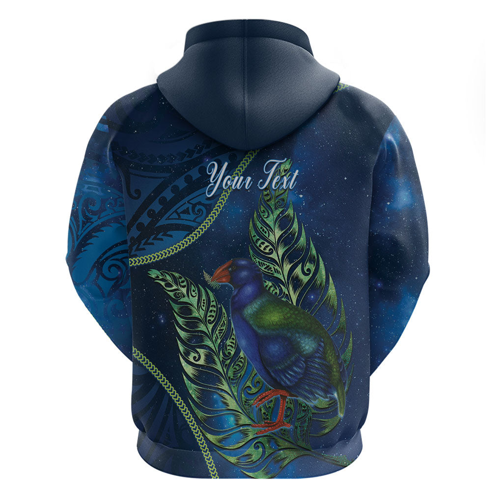 New Zealand Takahe Personalised Zip Hoodie Silver Fern Galaxy Polynesian Pattern LT22 - Polynesian Pride