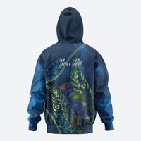 New Zealand Takahe Personalised Zip Hoodie Silver Fern Galaxy Polynesian Pattern LT22 - Polynesian Pride