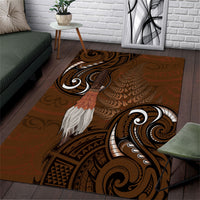New Zealand Taiaha Area Rug Maori Weapon Silver Fern Maori Pattern