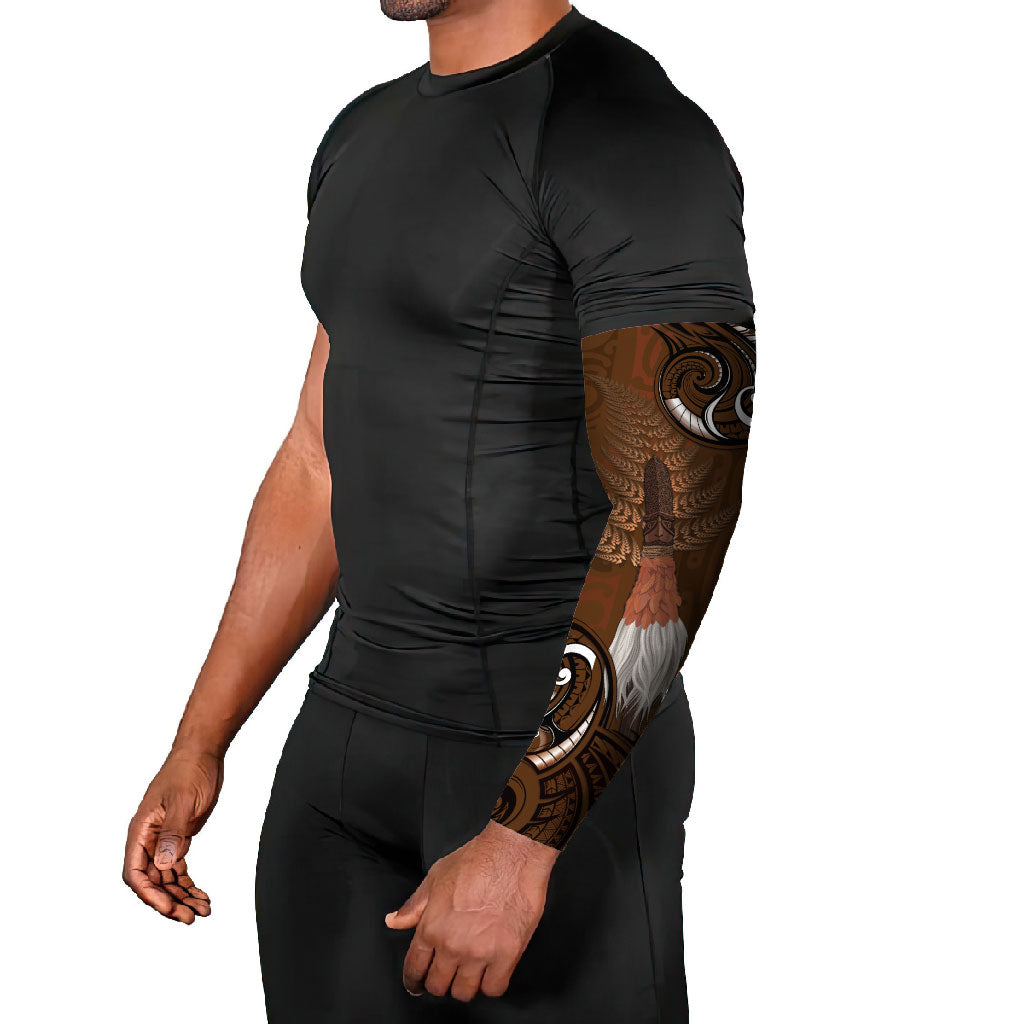 New Zealand Taiaha Arm Sleeves Maori Weapon Silver Fern Maori Pattern
