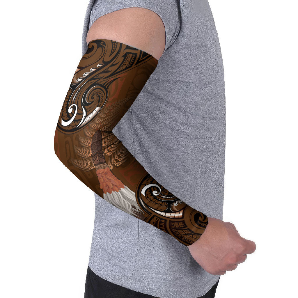 New Zealand Taiaha Arm Sleeves Maori Weapon Silver Fern Maori Pattern