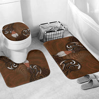 New Zealand Taiaha Bathroom Set Maori Weapon Silver Fern Maori Pattern