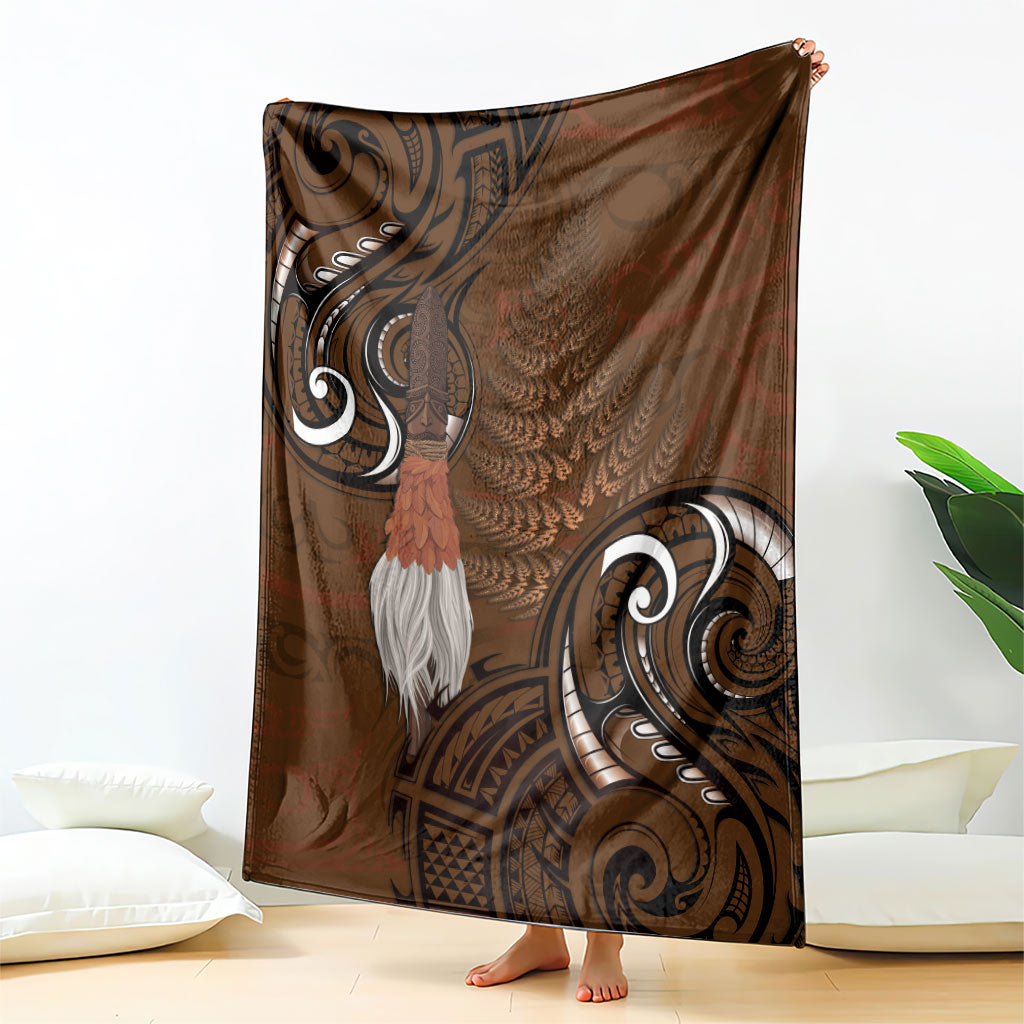 New Zealand Taiaha Blanket Maori Weapon Silver Fern Maori Pattern